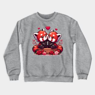 Valentines day kawaii red pandas in love I Crewneck Sweatshirt